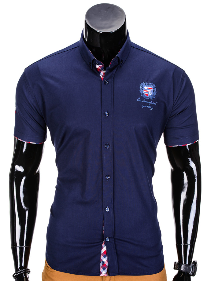 Short-sleeved men's shirt - navy K345