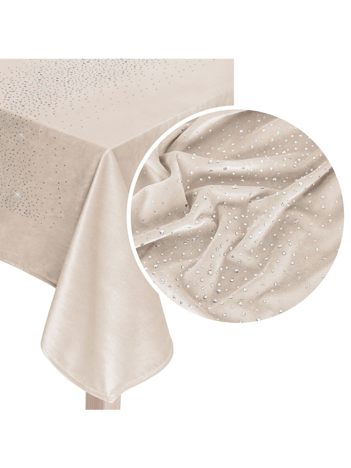 Velor tablecloth Shiny A558 - beige
