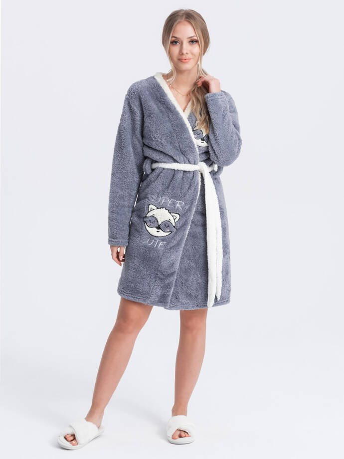 Women's bathrobe ULR254 - grey