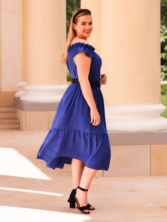 Women's dress Plus Size DLR070 - blue