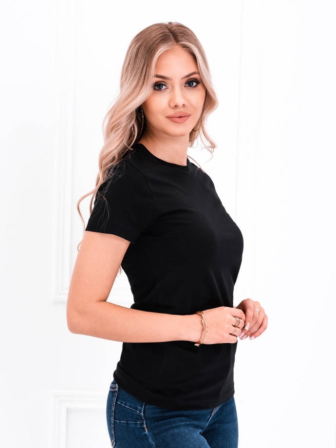 Women's plain t-shirt SLR001 - black | MODONE wholesale - Clothing For Men