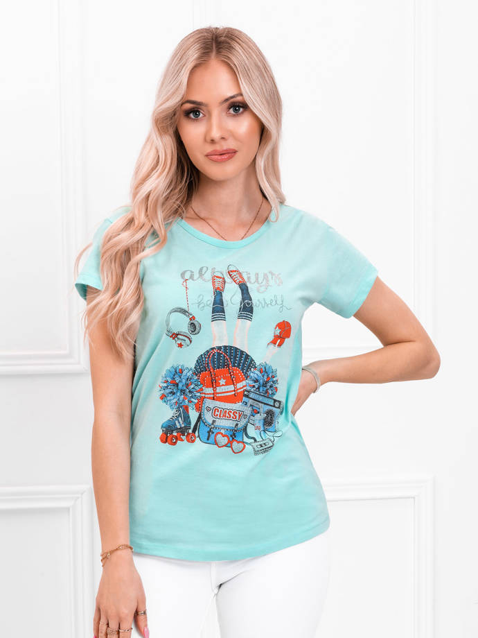 Women's printed t-shirt SLR027 - mint