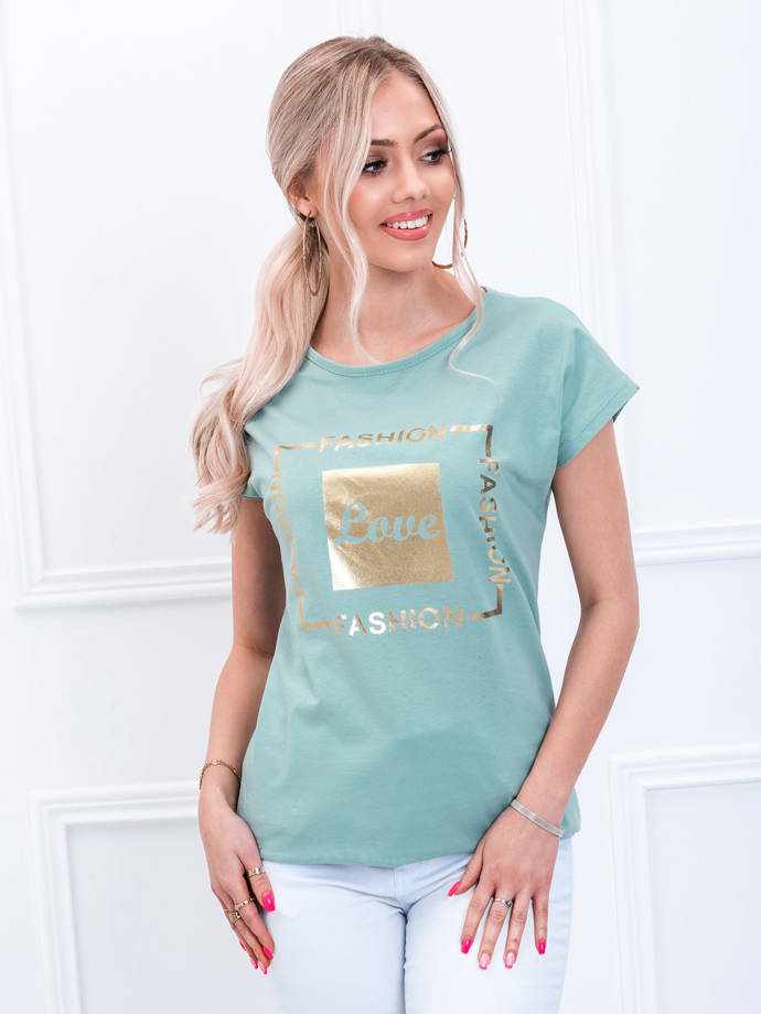 Women's printed t-shirt SLR033 - mint