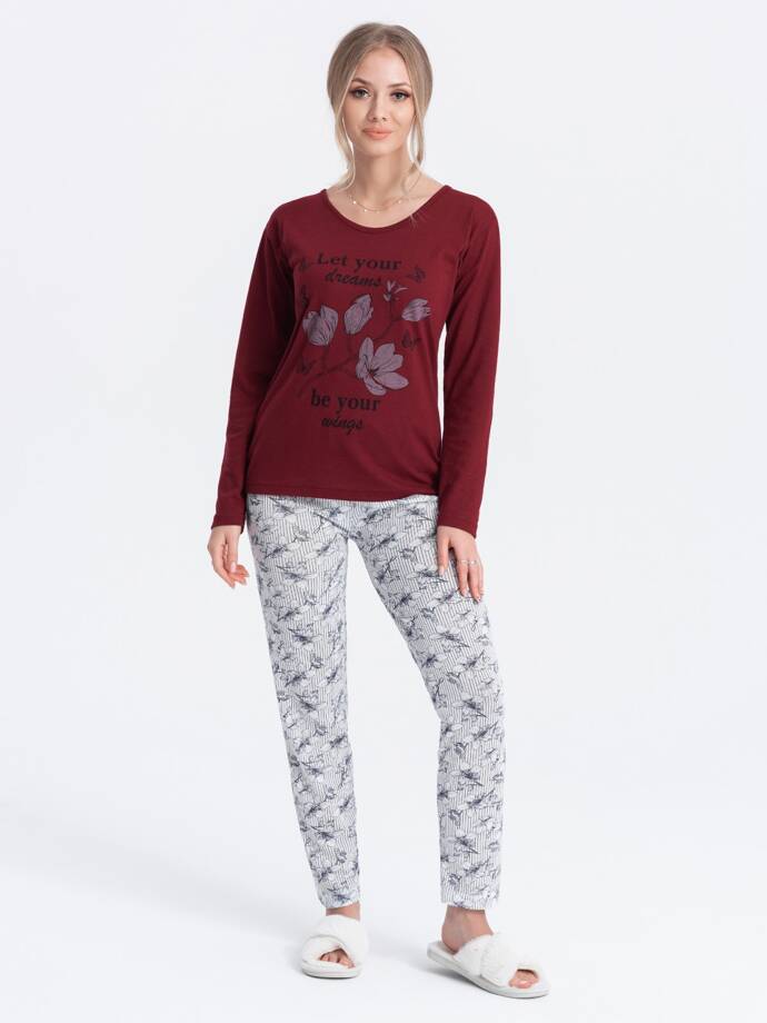 Women's pyjamas ULR234 - dark red