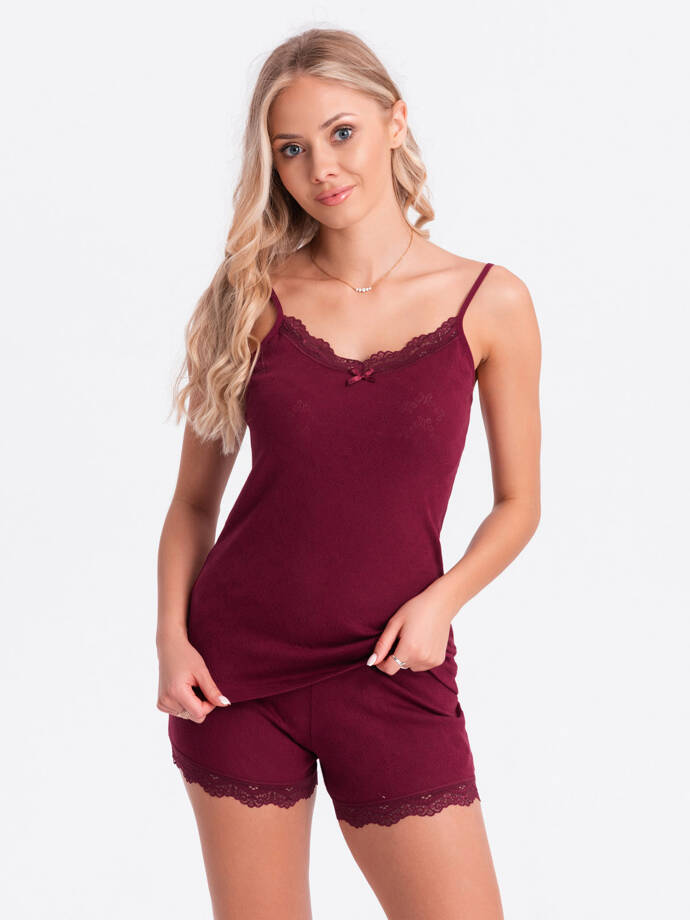 Women's pyjamas ULR356 - dark red