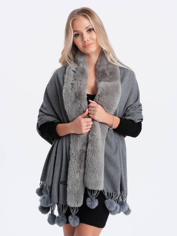 Women's scarf ALR062 - dark grey