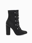 Black high-heeled ankle boots lr061