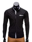 Long-sleeved elegant men's shirt K207 - black
