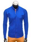 Long-sleeved elegant men's shirt K326 - blue