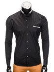 Men's elegant shirt with long sleeves K303 - black