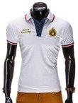 Men's polo shirt with print S505 - white
