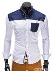 Men's shirt K218 - white/navy