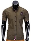 Short-sleeved men's shirt K345 - khaki
