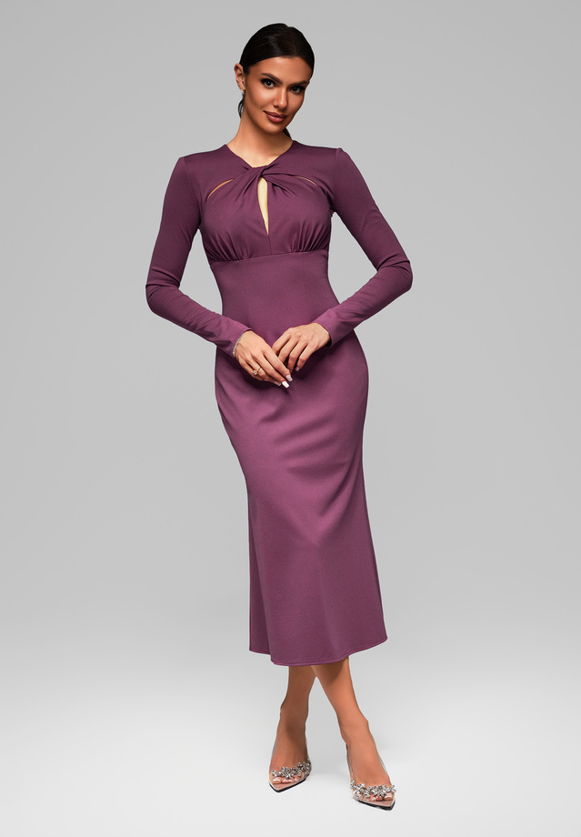 LA-OM-DLR083 Regular Fit raspberry evening dress