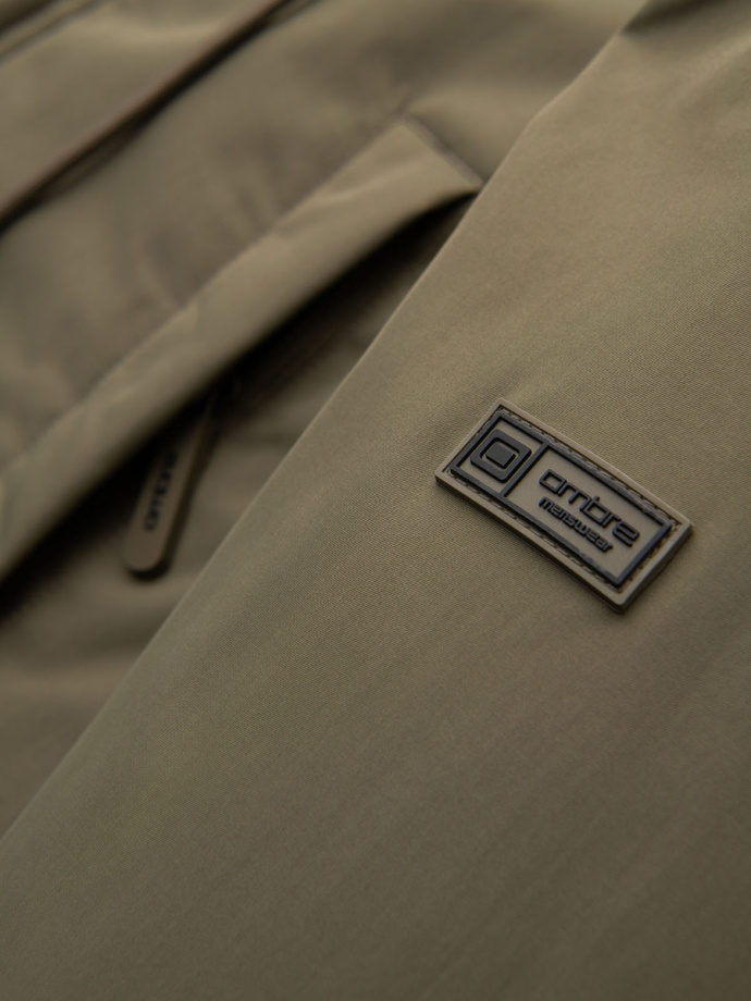 Classic men's long parka jacket - olive V3 OM-JAPJ-0313