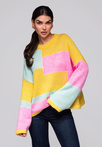 Sweter damski LW-SWSW-0108 - yellow/mint