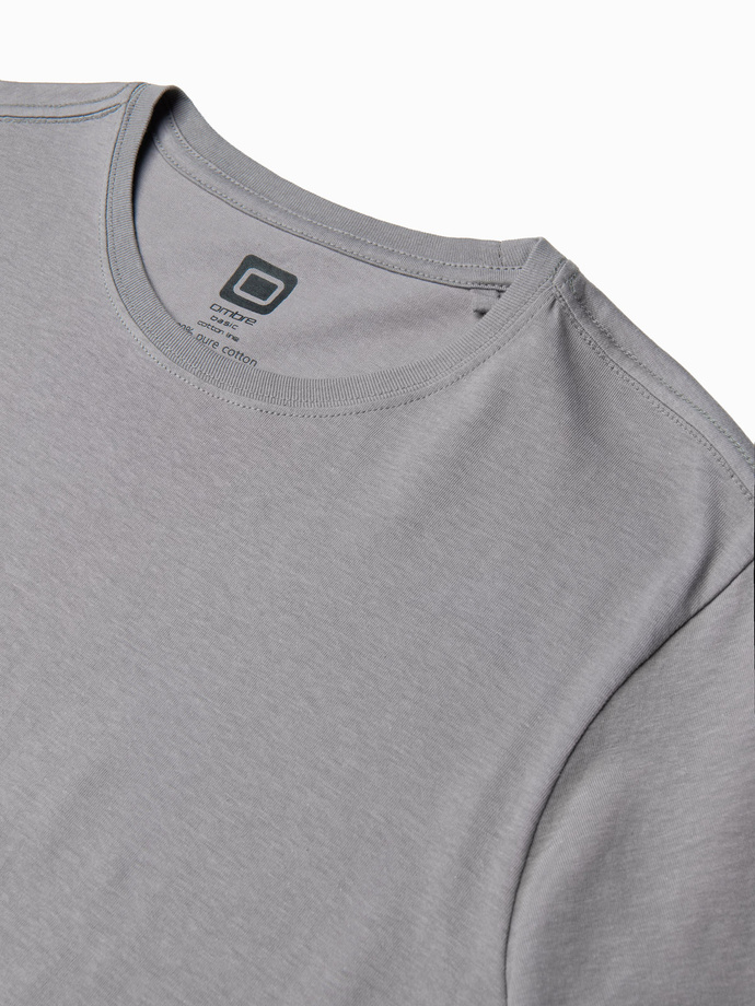 T-shirt męski bawełniany BASIC - szary V3 S1370