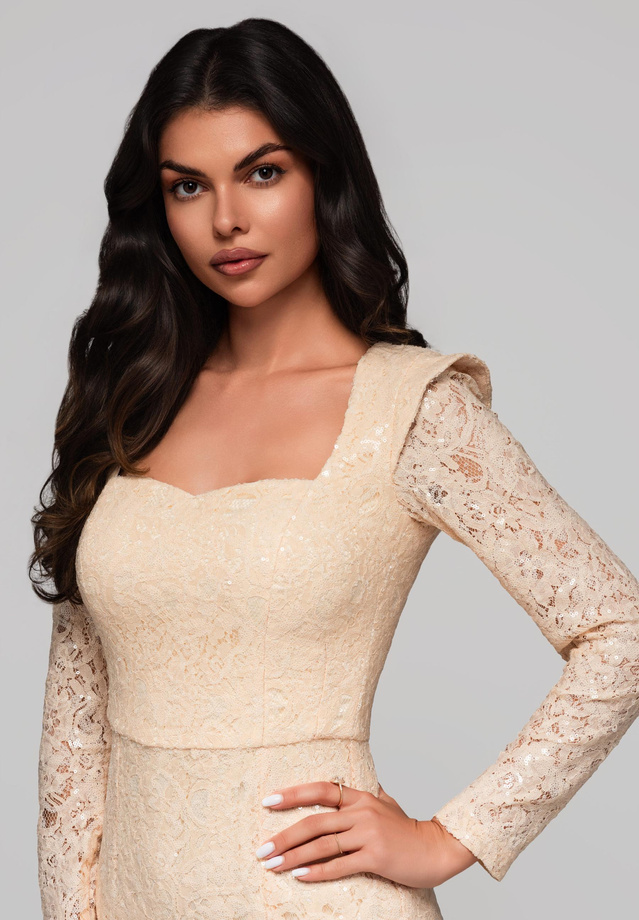 Evening dress LA-OM-DLR210 - cream