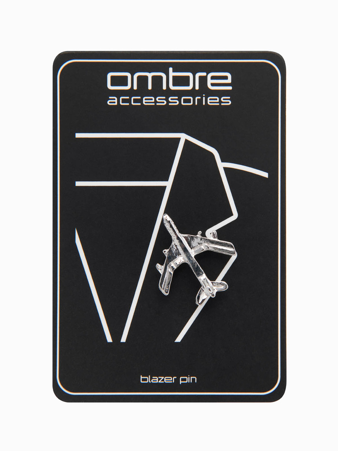 Ozdobna metalowa przypinka do ubrań samolot – srebrna V1 OU-ACPN-0106