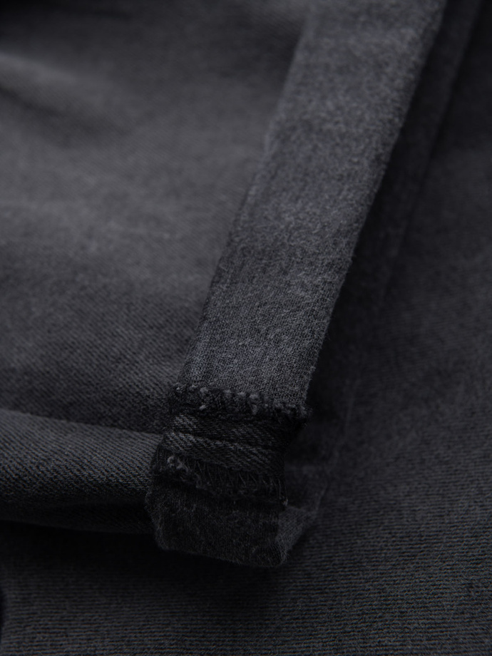 Męskie krótkie spodenki jeansowe z przetarciami i podwiniętą nogawką – szare V3 OM-SRDS-0186