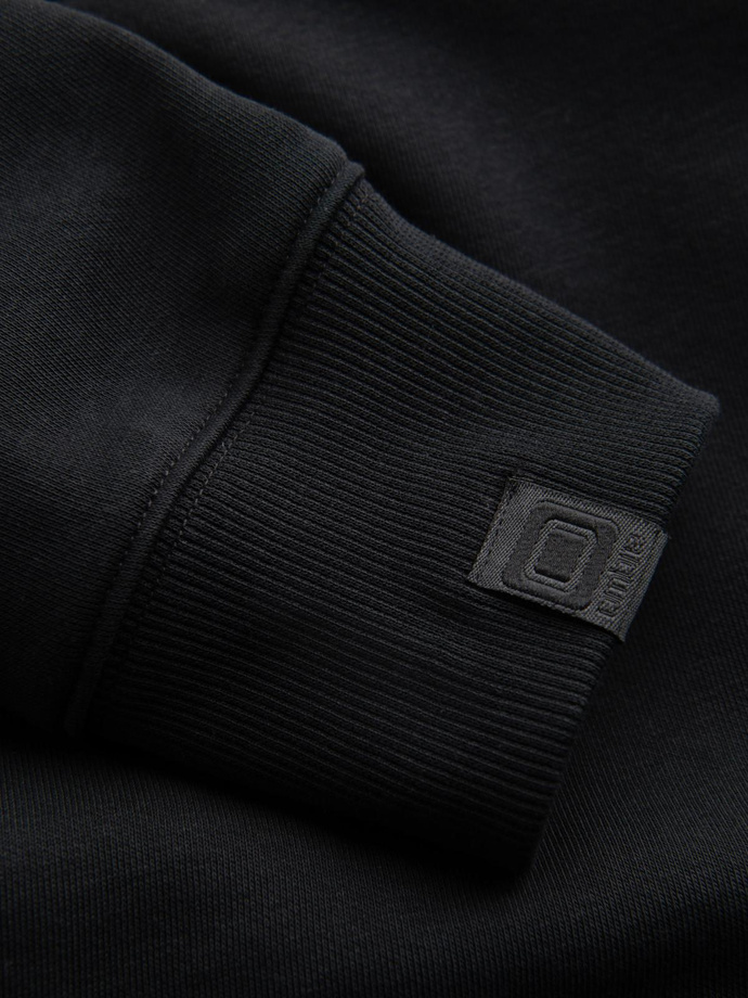 Men's hooded sweatshirt with graphics - black V3 B1714