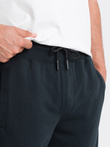 Men's BASIC cotton sweat shorts - black V9 OM-SRBS-0149