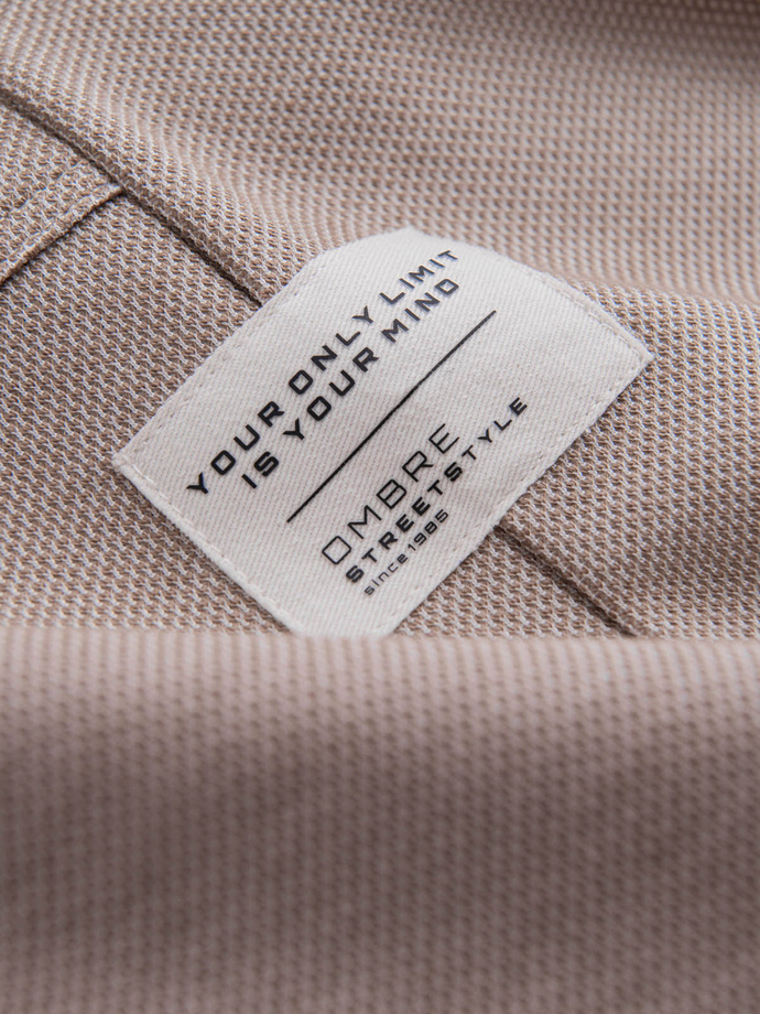 Men's structured knit sweatpants - coffee V2 OM-PASK-0211