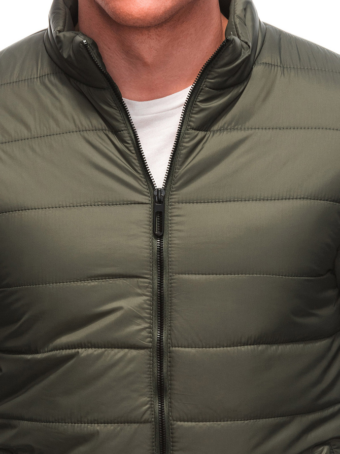 Men's transitional quilted jacket C632 - olive green