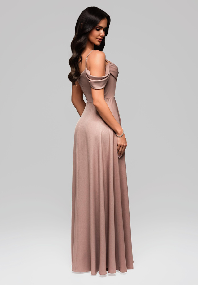 Sukienka wieczorowa LA-OM-DLR038 - beige