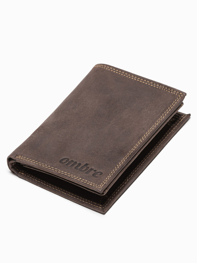 Men's leather wallet - brown A417