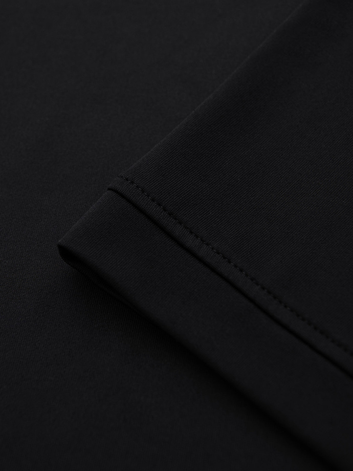 Stylowa męska koszulka polo z elastycznej tkaniny –  czarna V1 OM-POSS-0150