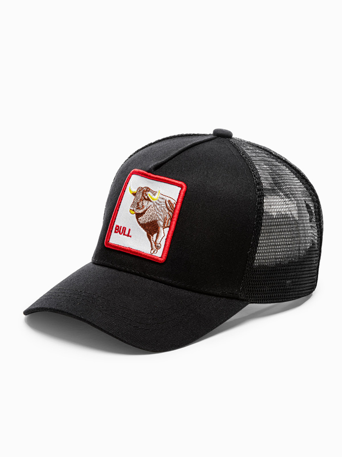 Czapka męska z daszkiem H111 - czarna