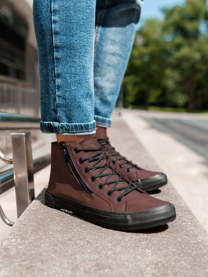 Men's ankle shoes - dark brown T352