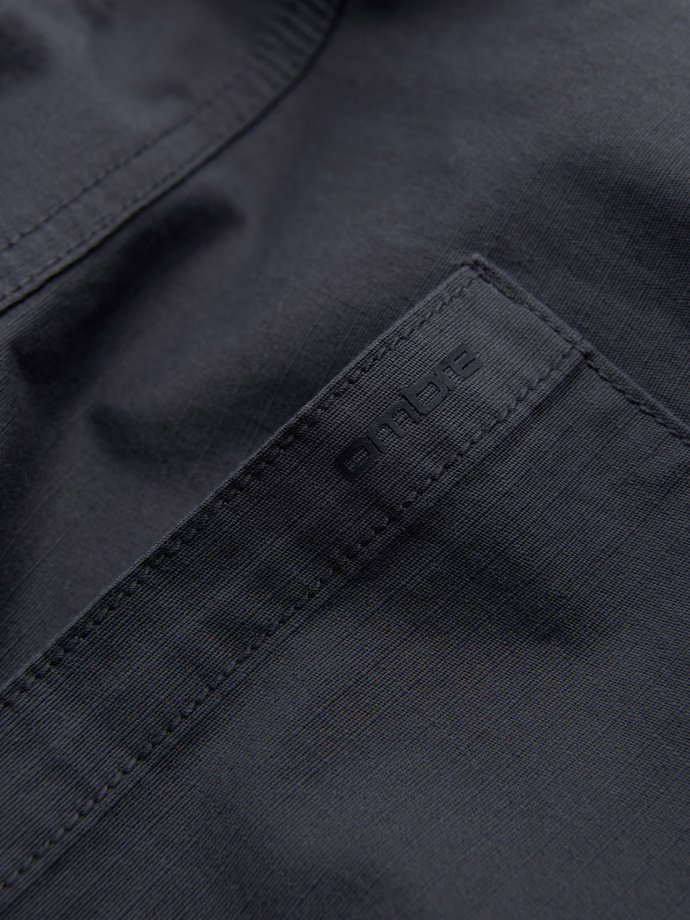 Męskie spodnie JOGGERY z odstającymi i zapinanymi kieszeniami cargo - grafitowe V6 OM-PAJO-0135