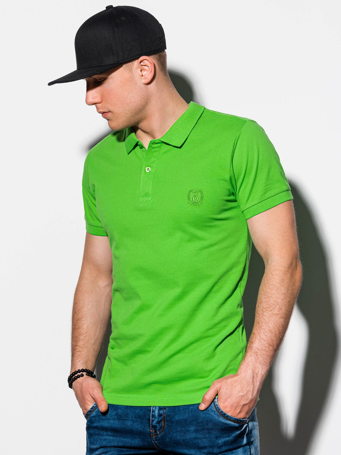 Men's plain polo shirt S1048 - green