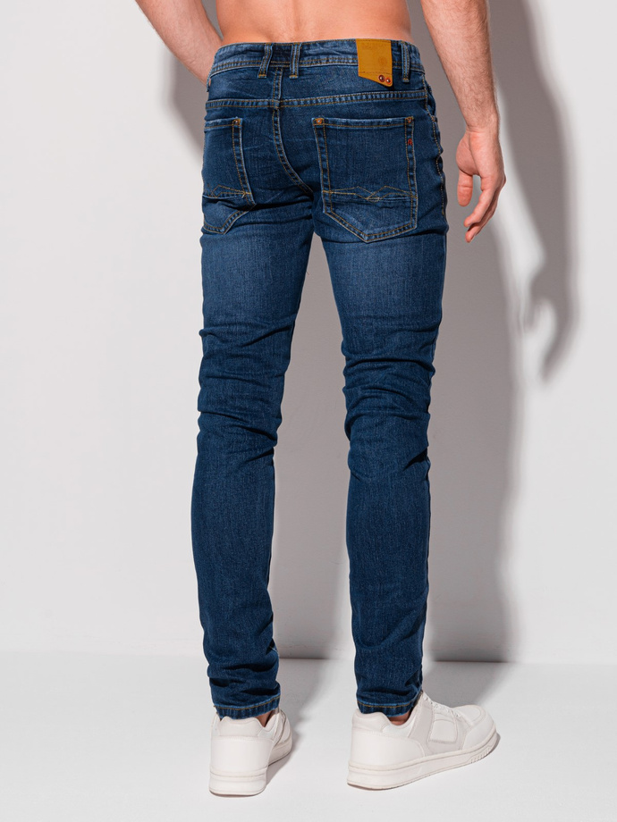 Spodnie męskie jeansowe P1301 - ciemnoniebieskie