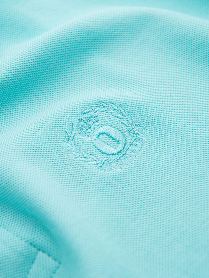 Men's BASIC single color pique knit polo shirt - mint V18 OM-POBS-0100