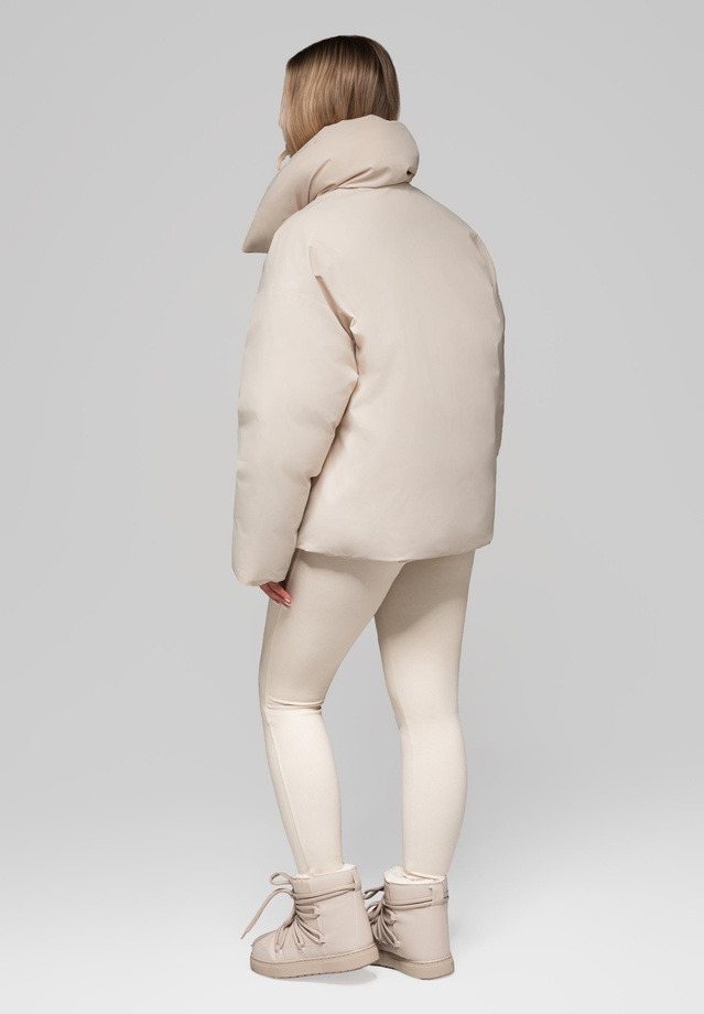 Women's quilted jacket with stand-up collar OW-JALP-0101 v2 - beige