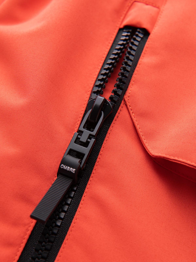 Men's long insulated jacket with reflective elements - orange V1 OM-JALJ-0169