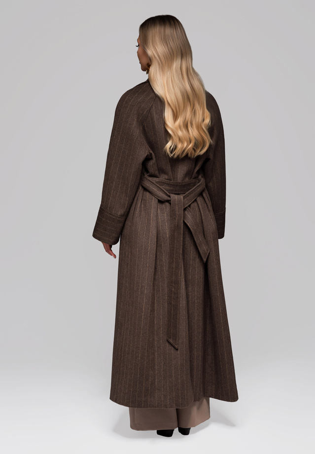 Women's striped bathrobe coat LARICA OW-COLC-0105 v1 - brown