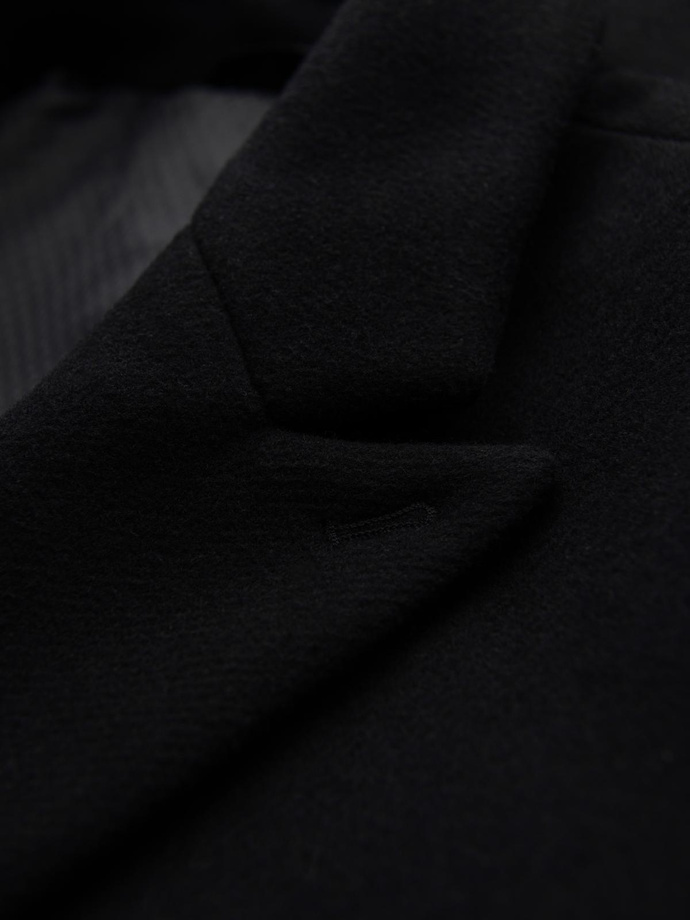 Men's double-breasted wool coat - black V2 OM-COWC-0133