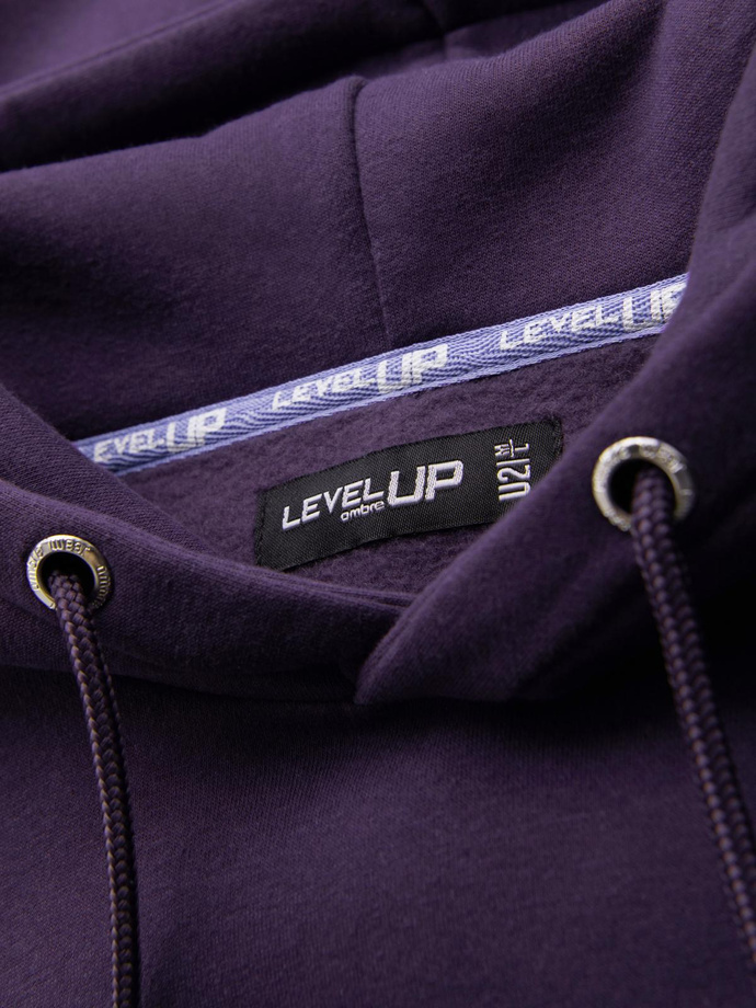 Unisex sweatshirt with pockets and hood - purple V13 OU-SNBC-0105