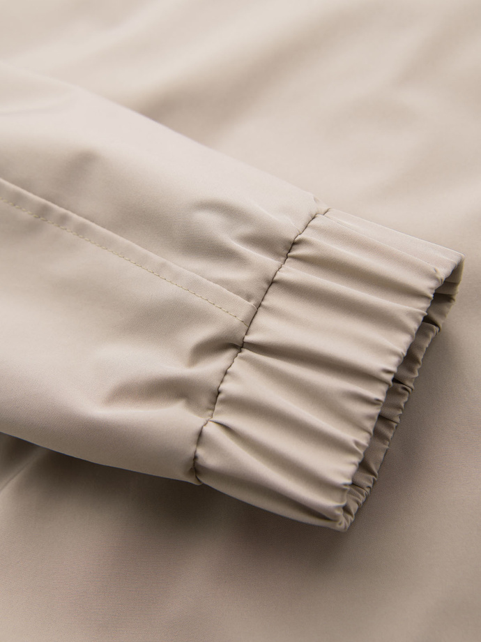 Funkcjonalna męska kurtka przejściowa z kapturem – beżowa V3 OM-JANP-0225