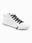 Men's shoes sneakers with contrasting elements - white V1 OM-FOTH-0125