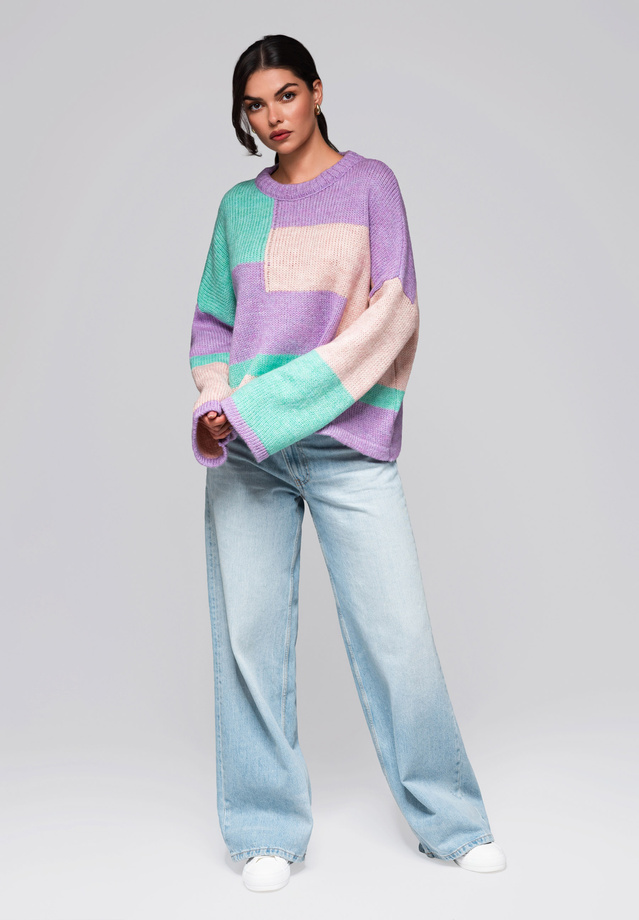 Sweter damski LW-SWSW-0108 - lilac/mint