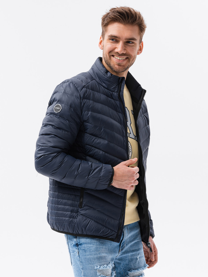 Men's mid-season quilted jacket - navy C528