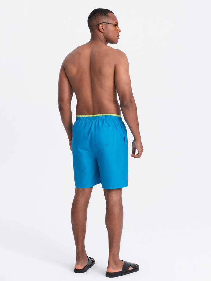 Men's swim shorts with two-tone welt - blue V6 OM-SRBS-0141