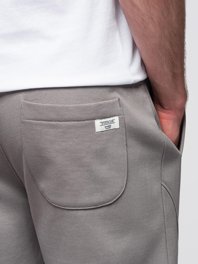 Męskie spodnie dresowe typu jogger - szare V8 OM-PABS-0173