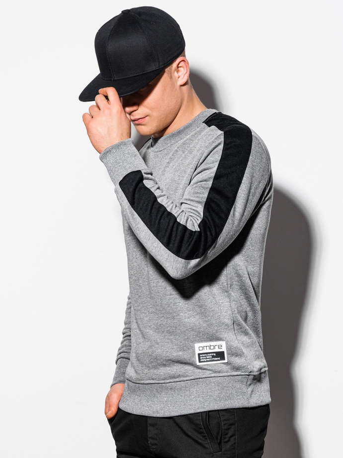 Men's hoodless sweatshirt OM-SSNZ-22FW-010 - V1 grey