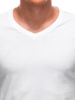 Men's basic V-neck t-shirt EM-TSBS-0101 - white V2